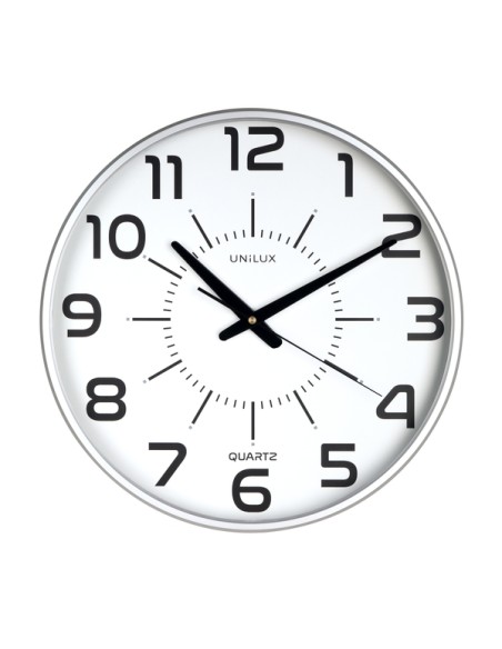 Unilux Relógio de Parede Maxi Pop Cinza - Design Moderno e Chamativo - Grande Tamanho para Fácil Leitura - Cor Cinza