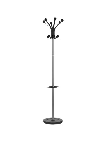 Unilux Cabideiro Hakea - Design Elegante em Preto e Cromado - Resistente e Durável - Ideal para Pendurar Casacos e Acessórios