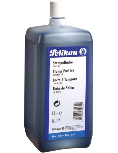 Pelikan Garrafa de Tinta para Carimbos 1L - Sem Óleo - Secagem Rápida - Resistente à Água - Cor Azul Intenso