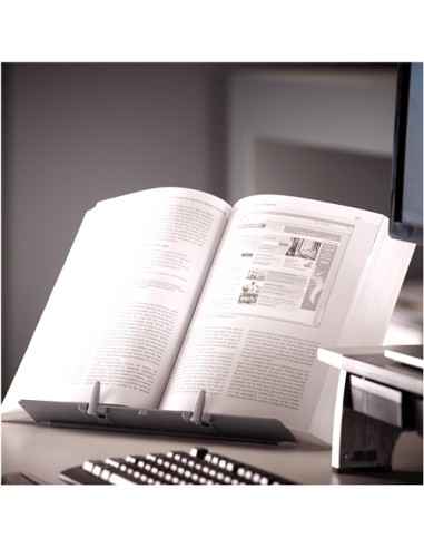 Fellowes Suporte Ajustável para Livros com Clipes - 9 Ajustes de Altura - Base Antiderrapante e Dobrável - Capacidade para 400 