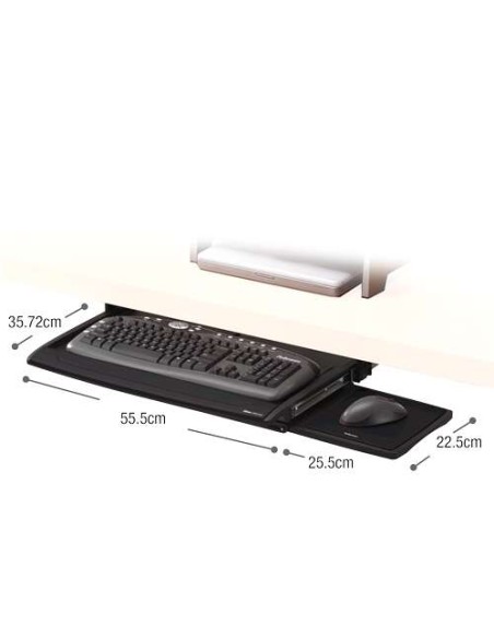 Fellowes Deluxe Office Suites Bandeja para Teclado - Posição para o Rato - Descanso de Pulso Incorporado