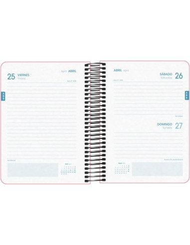 Agenda Escolar Espiral A6 Dohe Memory - Dia Página - Papel 70g/m2 - Capa de Polipropileno - Cor de Rosa