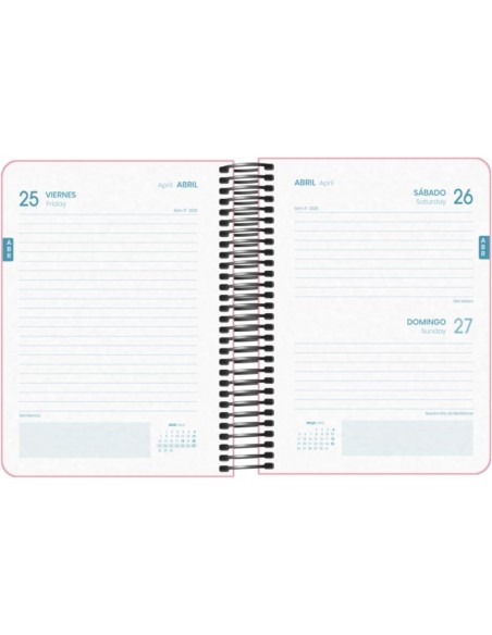 Agenda Escolar Espiral A6 Dohe Memory - Dia Página - Papel 70g/m2 - Capa de Polipropileno - Cor de Rosa