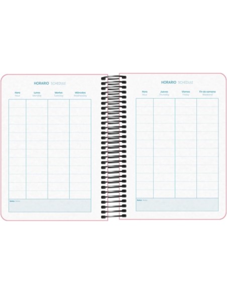 Agenda Escolar Espiral A6 Dohe Memory - Dia Página - Papel 70g/m2 - Capa de Polipropileno - Cor de Rosa