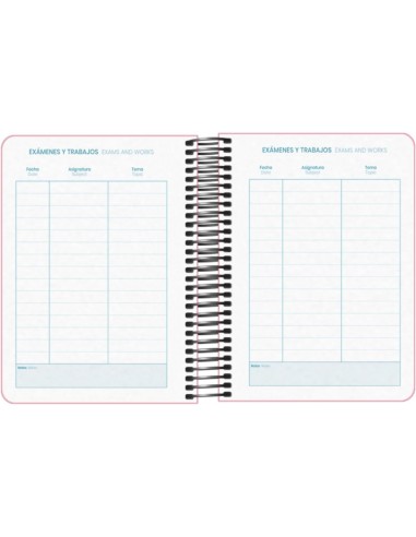 Agenda Escolar Espiral A6 Dohe Memory - Dia Página - Papel 70g/m2 - Capa de Polipropileno - Cor de Rosa