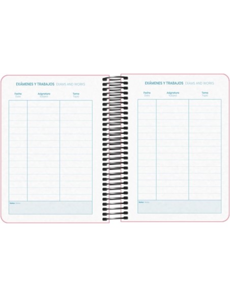 Agenda Escolar Espiral A6 Dohe Memory - Dia Página - Papel 70g/m2 - Capa de Polipropileno - Cor de Rosa