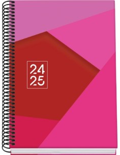 Dohe Tamgram Agenda Escolar Espiral A5 - Dia Página - Papel 70g/m2 - Capa de Cartão Plastificado - Cor de Rosa