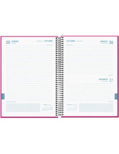 Dohe Tamgram Agenda Escolar Espiral A5 - Dia Página - Papel 70g/m2 - Capa de Cartão Plastificado - Cor de Rosa 2