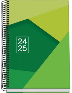 Dohe Tamgram Agenda Escolar Espiral A5 - Dia Página - Papel 70g/m2 - Capa de Cartão Plastificado - Cor Verde