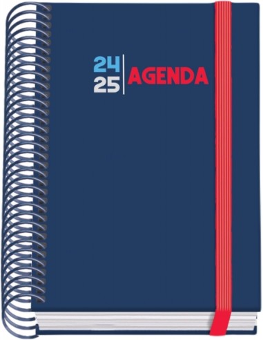 Dohe Select Agenda Escolar Espiral A6 - Dia Página - Papel 70g/m2 - Capa de Cartão Plastificado - Fecho de Elástico - Cor Azul