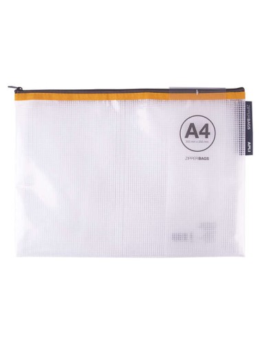 Apli Envelopes Porta-Tudo de EVA Transparente A4 (355x255mm) - Suaves, Portáteis, Resistentes e Duráveis - Fecho de Zíper - Cor
