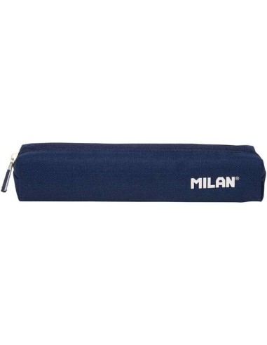 Milan Série 1918 Estojo Mini Redondo - Tecido Resistente a Rasgos e Rasgões - Medidas 20,5x4,5x5cm - Cor Azul Escuro