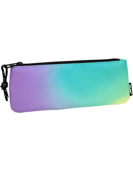 Estojo Pequeno Plano Retangular Milan Sunset - Tecido Resistente a Quebras e Rasgos - Medidas 23x9x1.3cm - Cor Turquesa