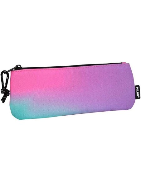 Estojo Pequeno Plano Retangular Milan Sunset - Tecido Resistente a Rasgos e Rasgões - Medidas 23x9x1.3cm - Cor Rosa