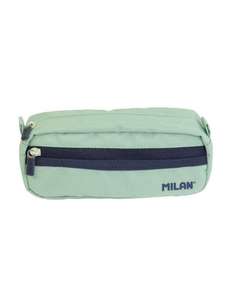 Milan Série 1918 Estojo Retangular 2 Compartimentos - Tecido Resistente a Rasgos e Rasgões - Medidas 21x8,5x6,1cm - Cor Verde