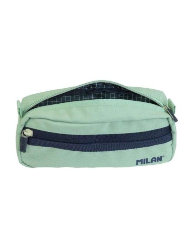 Milan Série 1918 Estojo Retangular 2 Compartimentos - Tecido Resistente a Rasgos e Rasgões - Medidas 21x8,5x6,1cm - Cor Verde