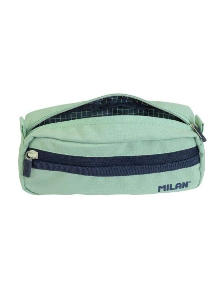 Milan Série 1918 Estojo Retangular 2 Compartimentos - Tecido Resistente a Rasgos e Rasgões - Medidas 21x8,5x6,1cm - Cor Verde
