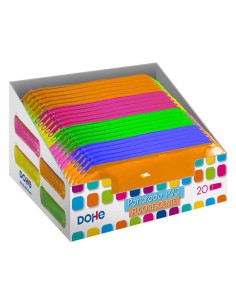 Dohe Expositor de 20 Porta-tudo Redondos de PVC Transparente Fluorescente - Cores Sortidas
