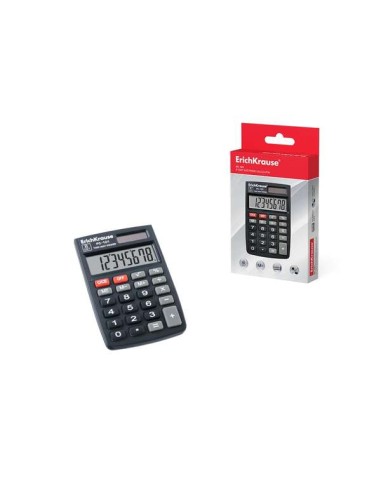 Calculadora Eletrônica Erichkrause de 8 Dígitos - Tela LCD de 8 Dígitos - Funções de Cálculo Avançadas - Memória - Bateria Alca