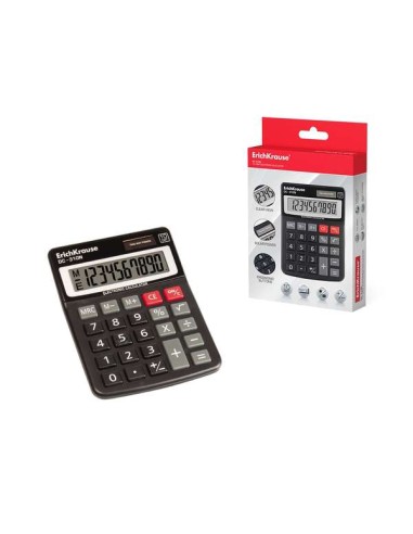 Calculadora de Mesa Erichkrause DC-310N com Ecrã LCD de 10 Dígitos - Funções de Cálculo Avançadas - Alimentação a Pilhas e Sola
