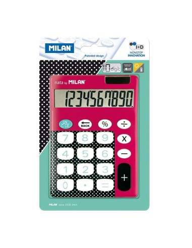 Calculadora Milan Dots & Buttons 10 Dígitos - Calculadora de Mesa - Teclas Grandes - Tecla de Correção de Entrada de Dados - Co