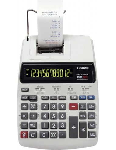 Canon MP120-MG-PT Calculadora de Impressão com Ecrã LCD de 1 Linha 12 Dígitos - Impressão em Preto e Vermelho - Design de Tecla