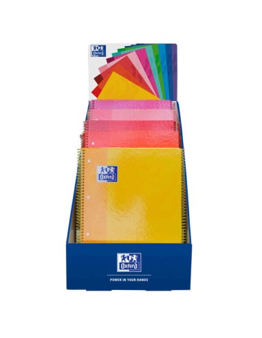 Oxford Europeanbook 1 Classic Expositor com 25 Cadernos Espiral A4+ 80 Folhas Quadriculado 5x5 Microperfurado - Capa Dura - Cor