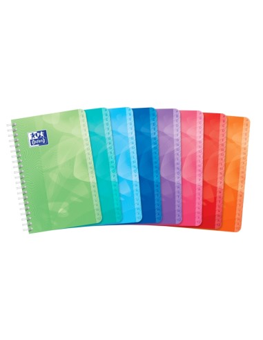 Oxford Lagoon Índice Alfabético Espiral 50 Folhas Quadriculado 5x5 - Tamanho 11x17cm - Capa de Plástico Resistente - Organize s