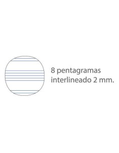 Oxford Caderno de Música Espiral Formato 4º Paisagem 20 Folhas - 8 Pentagramas Espaçamento de 2mm - Capa Mole - Cor Azul 2