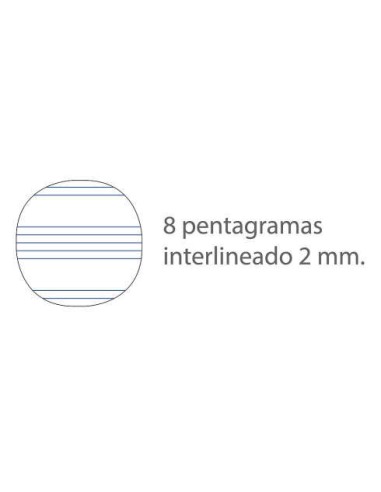 Oxford Caderno de Música Espiral Formato 4º Paisagem 20 Folhas - 8 Pentagramas Espaçamento de 2mm - Capa Mole - Cor Azul