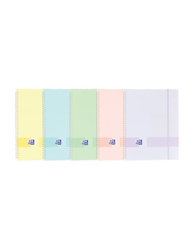Oxford Live & Go A4 Pasta de Envelopes - Capa de Plástico Opaco - Espiral 20 Envelopes - Cores Sortidas