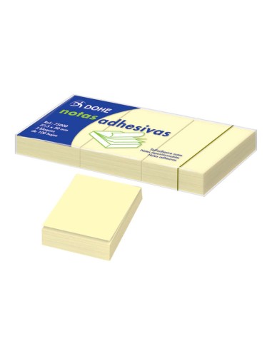 Dohe Pack de 3 Blocos de 100 Notas Reposicionáveis - Tamanho 37,5x50mm - Papel de 75g - Ideal para Escritório e Escola - Cor Am