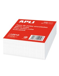Apli Bloco de 500 Folhas 80x80mm - Folhas Coladas - Cor Branca