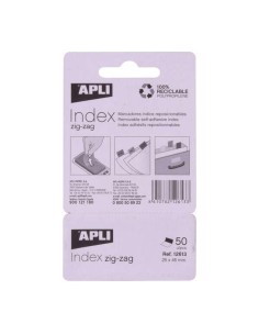 Índices Adesivos Filme Zigzag 45x25mm Dispensador de 50 - Fáceis de Aplicar - Design Zigzag - Vermelhos 2