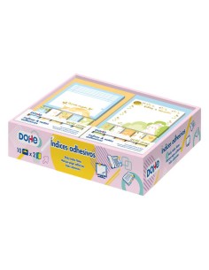 Caixa Expositora de 20 Notas e Índices Adesivos - 70x70mm e 12x45mm - Motivos Estampados em Ouro