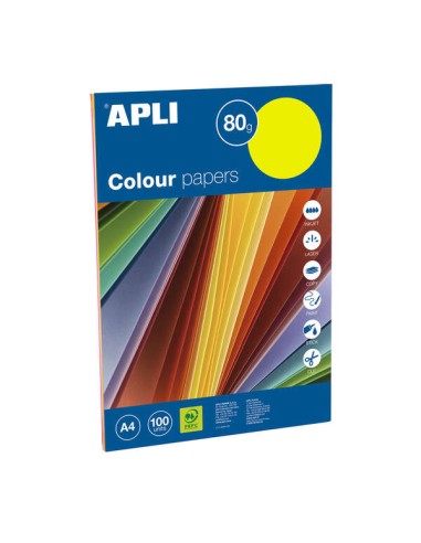 Apli Papel Colorido Sortido Fluorescente A4 100 Folhas