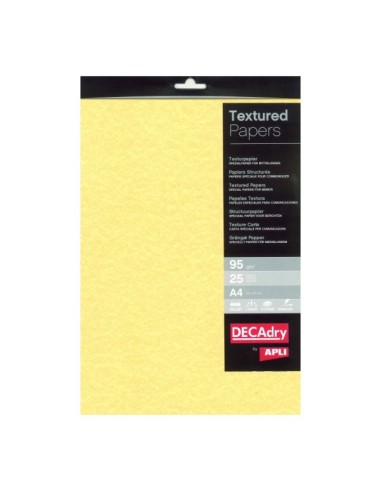 Apli Pack de 25 Folhas de Papel Pergaminho - 95gr - Design Dupla Face - Ideal para Convites, Diplomas e Artesanato - Compatível