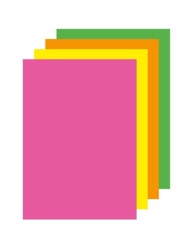 Apli Papel Cor Sortido Fluorescente A4 500 Folhas