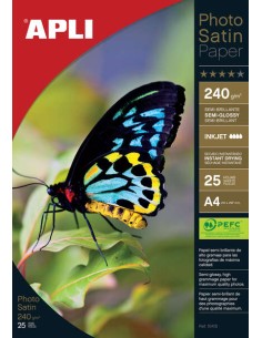 Apli Papel Fotográfico Photosatin A4 240g 25 Folhas