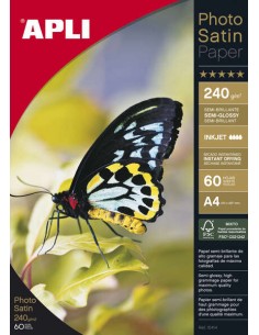 Apli Papel Fotográfico Photosatin A4 240g 60 Folhas