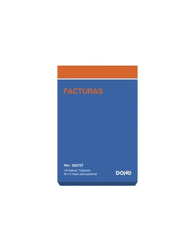 Dohe Talões Pré-impressos a Duas Tintas em Papel Autocopiativo - Oitavo Natural - Triplicado - 100 Folhas