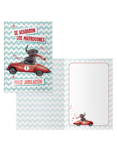 Pack de 6 Cartões de Felicitação de Aposentadoria - 11,5x17cm - Impressão a Cores - Estampagem com Filme Colorido - Estampagem 