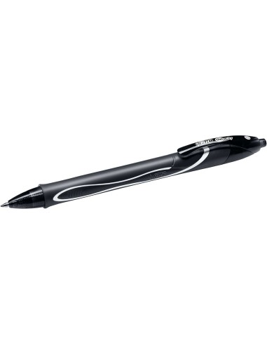 Bic Gel-Ocity Quick Dry Caneta Gel Retrátil - Ponta Média de 0,7 mm - Tinta Gel - Anti-Manchas - Secagem Ultra Rápida - Cor Pre