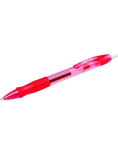Bic Gel-ocity Original Caneta de Tinta Gel Retrátil - Ponta Média de 0,7mm - Recarregável - Grip de Borracha - Clipe de Plástic