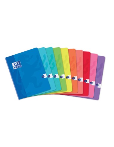 Oxford Classic Caderno Grampeado A5+ Quadriculado Seyes - 48 Folhas com Margem - Capa Mole - Ideal para Anotações - Cores Sorti
