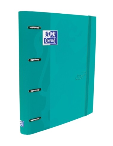 Oxford Touch A4+ Europeanbinder - Capa Dura Resistente - Lombada de 45mm - Argolas 4Dx35mm - Inclui Refil 5x5 - Cor Aqua