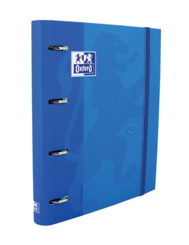 Oxford Touch A4+ Europeanbinder - Capa Dura Resistente - Lombada de 45mm - Argolas 4Dx35mm - Inclui Recarga 5x5 - Cor Denim