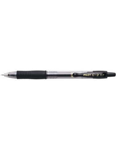 Pilot Caneta Gel G2 Rollerball Retrátil - Recarregável - Ponta de Bola Redonda 0.7mm - Traço 0.32mm - Grip Ergonômico - Cor Pre