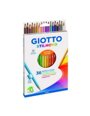 Giotto Stilnovo Pack de 36 Lápis Hexagonais de Cores - Mina 3.3mm - Madeira - Cores Sortidas