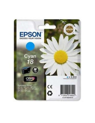 Epson T1802 (18) Ciano Cartucho de Tinta Original - C13T18024012